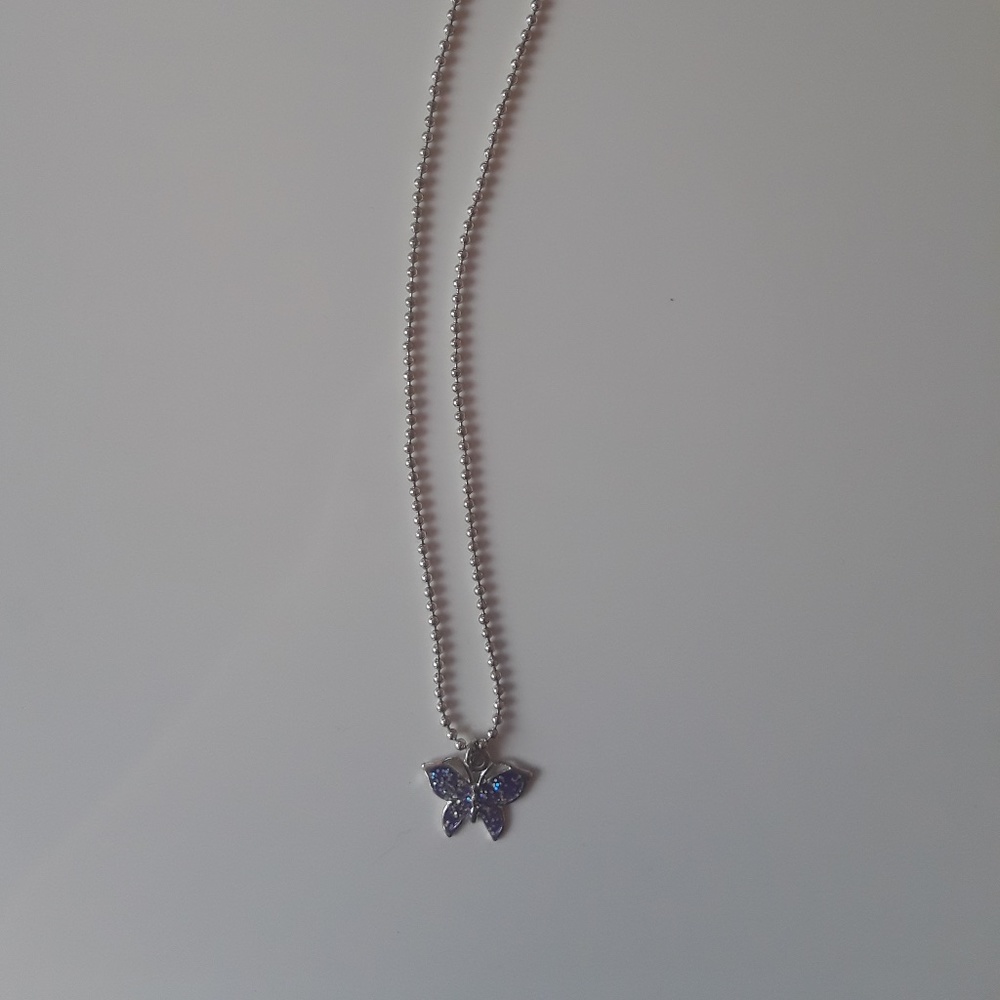 Glitter Holographic Butterfly Necklace